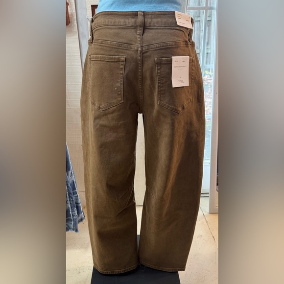 Brown Wide-Leg Barrel Fit Pants - Easel - Picture 2 of 6